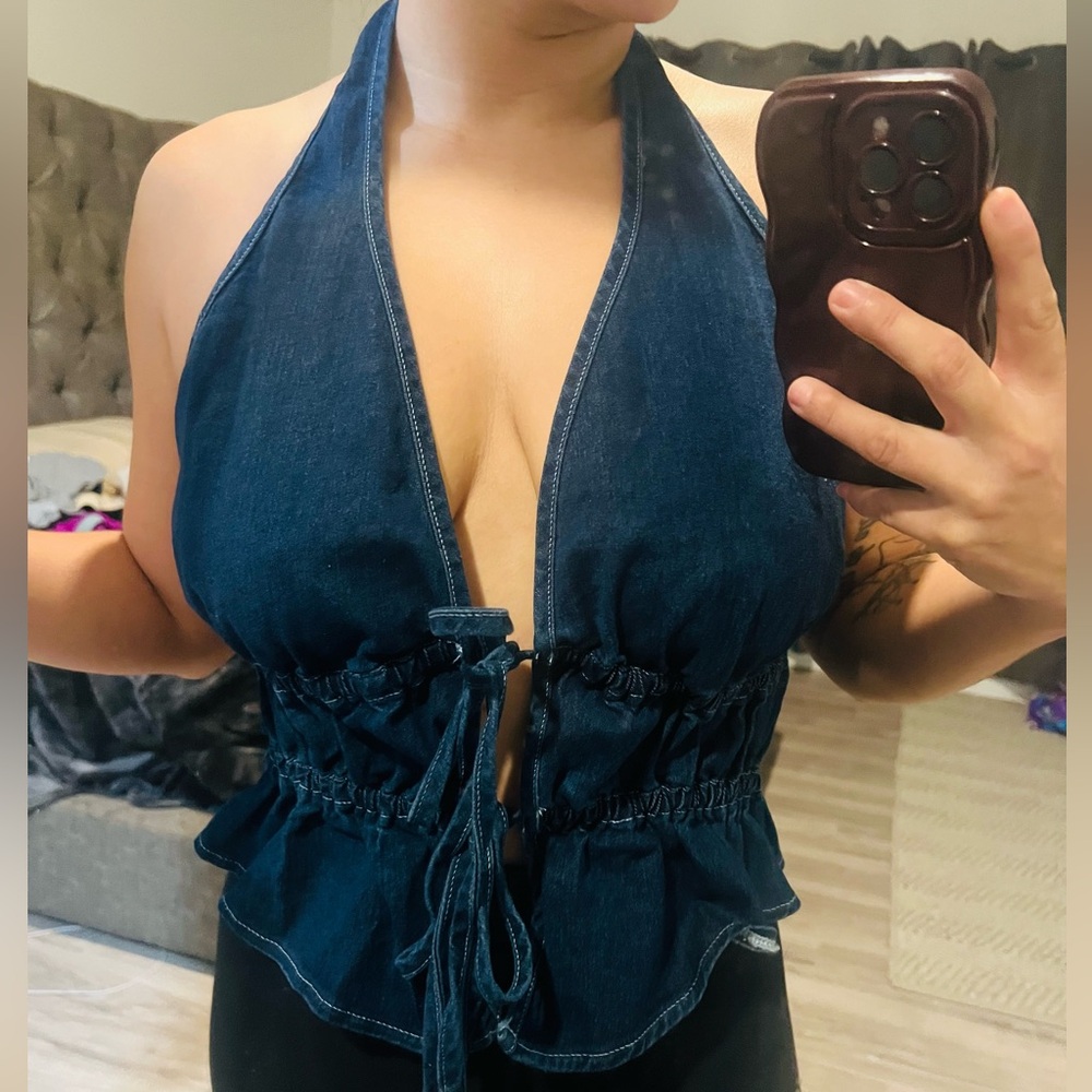 Denim Halter Top